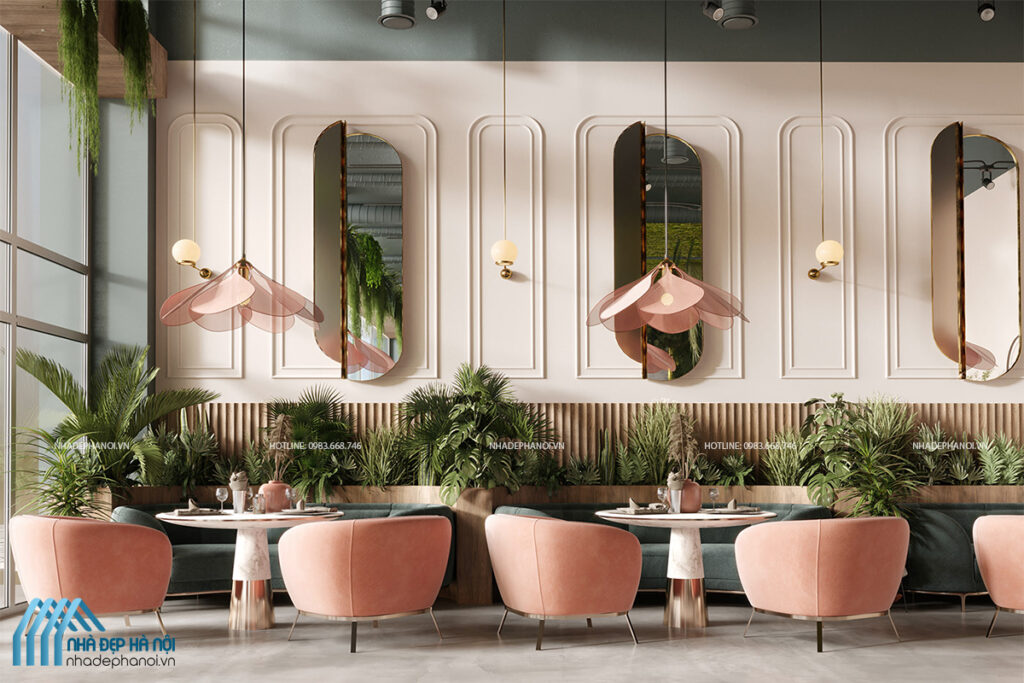 Thiết kế nội thất nhà hàng đẹp phong cách Tropical thanh lịch và tao nhã.